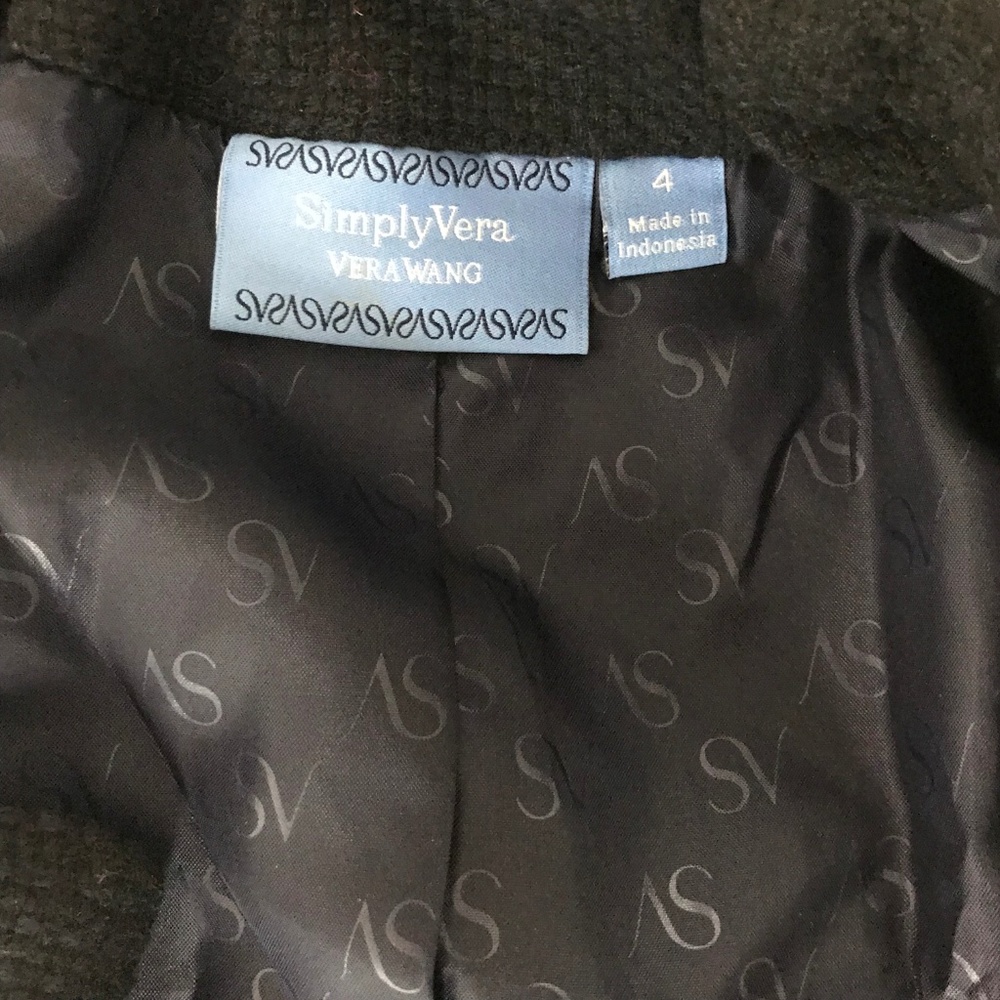 Simply Vera Vera Wang  Navy Blue 3/4 Sleeves Career Blazer Size 4 - Picture 6 of 7